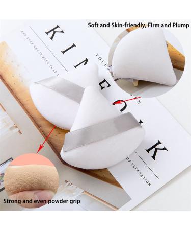 6+1 Pieces Triangle Powder Puff Set with Kabuki Foundation Brush | Soft Velour Face and Body Makeup Puffs | Wet Dry Makeup Tool - White - Buy Online on GoSupps.com
