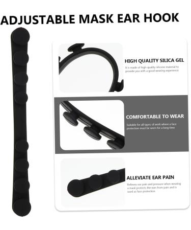 Ipetboom 12 PC Anti-Leak Mask Holder & Ear Rope Extensions - Soft Silicone Adjustable Face Cover Holder for Vehicles - Black - Buy Online on GoSupps.com