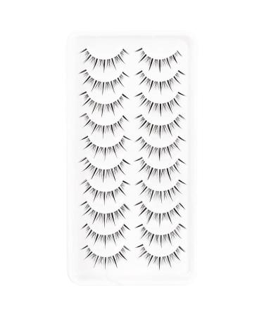 Emeda Manga Eyelashes - 10 Pairs Anime False Lashes for Cosplay | Transparent Band Japanese Manga Eyelashes (EM 03) - International Shipping Available - Buy Online on GoSupps.com