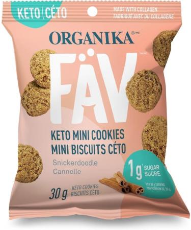 Organika Fav Keto Mini Cookies - Snickerdoodle 30 G X 12 Sachets Snickerdoodle 30 g (Pack of 12) - Buy Online on GoSupps.com