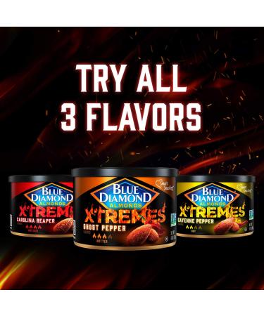 Blue Diamond XTREMES Carolina Reaper Almonds - 6 Oz Resealable Can | Fiery Snack Nuts - Buy Online on GoSupps.com