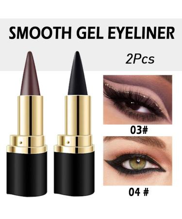 Kaely 2Pcs Black & Brown Gel Eyeliner Pencil Waterproof Smudge Proof Eyeliner for Smokey Eyes & Halloween Makeup | International Shipping - Buy Online on GoSupps.com