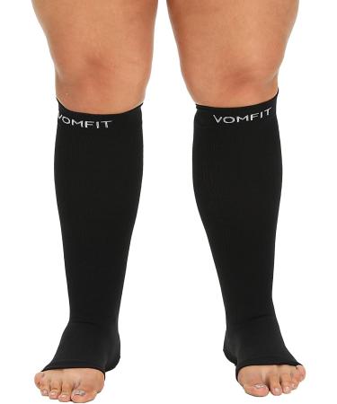 4XL Plus Size Wide Calf Open Toe Compression Socks for Men & Women - 20-30mmHg Support for Circulation Pain Relief DVT & Varicose Veins - Comfy Soothing Socks (1 Pair - Buy Online on GoSupps.com