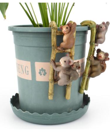 Beaupretty 2-Piece Mini Resin Pulling Pot Decoration - Cute Animal Statues for Cake & Outdoor Decor | Perfect Hanging Planters - Buy Online on GoSupps.com