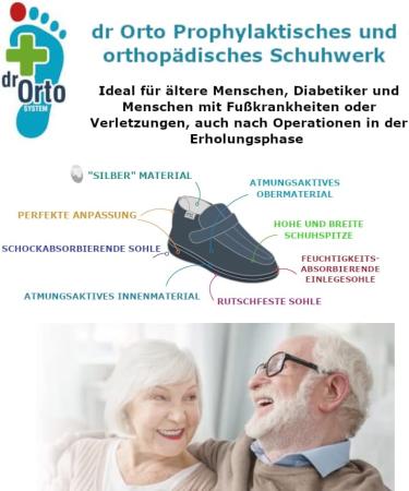 Buy Dr Orto Women's & Men's Adjustable Width Orthopedic Velcro Shoes - Black EU Sizes 36-48 - Buy Online on GoSupps.com