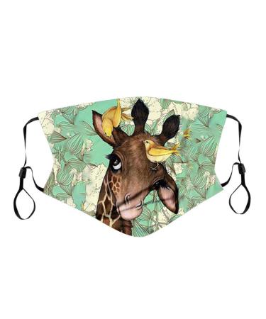 LIEIKIC Face Mask with Motif Washable Fabric Breathable Dustproof Mouth and Nose Protection Scarf for Women Men (I)