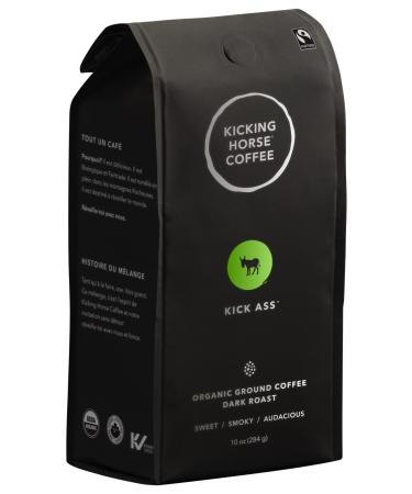 Kicking Horse Coffee, Kick Ass, Dark Roast, Ground, 10 Oz - Certified Organic, Fairtrade, Kosher Coffee (packaging may vary)