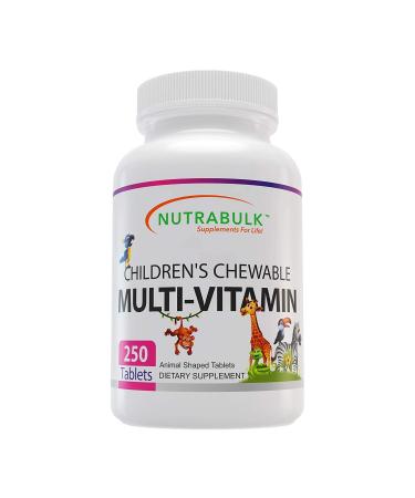 Children s Chewable Multi-Vitamins - Promoting Kids' Overall Development - USA-Made May Help to Support Immune Bone Brain & Overall Well Being- Vegan & Gluten Free - 250 Cherry Tablets 250 Count (Pack of 1)