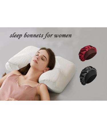 Satin Silk Hair Bonnet for Sleeping - Elastic Band, Soft & Gentle - 2 Pack - Buy Online on GoSupps.com