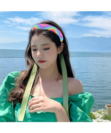 QYLPZ 4 Pieces Rainbow Headbands Girls Non Slip Headbands Adjustable Girls Stretchy Headbands for Teens Kids Party Favors Gift Cute Hair Accessories - Buy Online on GoSupps.com