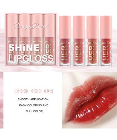 Hydrating Shimmery Lip Gloss Set - 4 Colors | Long-Lasting & Waterproof | Korean Lip Tint Makeup - Buy Online on GoSupps.com