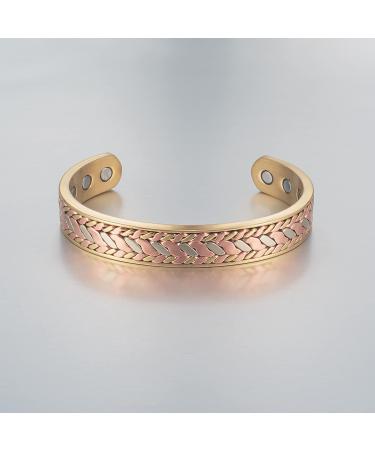 Enermagix Magnetic Copper Bracelets for Men & Women - 99.9% Solid Copper Cuffs with 3513 Gauss Magnets - Buy Online on GoSupps.com