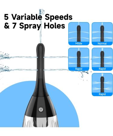 Anal Douche Enema Bulb - 5 Speeds Anti Backflow Colon Cleanse for Men - Shower Connected Douching - Black - Buy Online on GoSupps.com