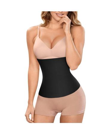 Bingrong 2 in 1 Waist Trainer for Women Postpartum Belly Band Maternity Recovery Belt Seamless Girdle Tummy Control Body Shaper Shapewear Black M