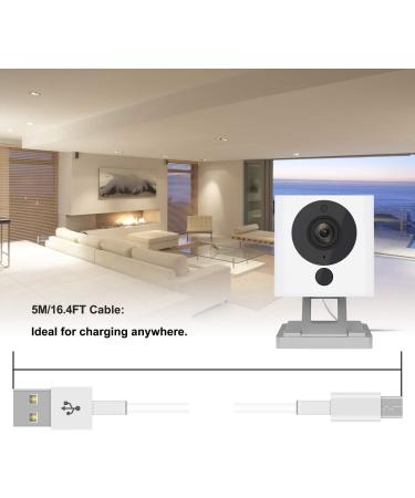 FastSnail 16.4FT Power Extension Cable for WyzeCam, KasaCam, NestCam, Yi Cam - 2 Pack White - Buy Online on GoSupps.com