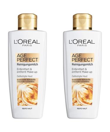 L'or al Paris Age Perfect Cleansing Milk Pack of 2 (1 x 200 ml) Unscented 200 ml (Pack of 2)