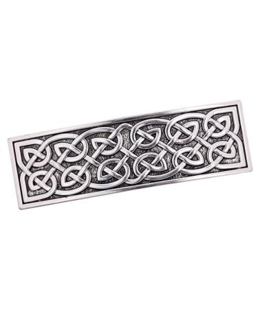 P Prettyia Vintage Style Celtic Metal Barrette Hair Clip Suitable for Many Hair Colors - Silver