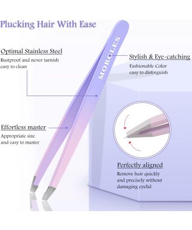 MORGLES Tweezer Set with Nail Clippers - Professional 9 Pack Kit for Women and Men with Leather Travel Case - Buy Online on GoSupps.com