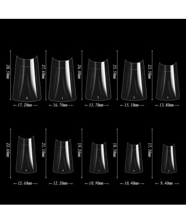 Cycullinyt Clear Duck Nail Tips - 500pcs Short Acrylic False Nail Tips for Nail Art Salon | 10 Sizes with Box Packaging - Buy Online on GoSupps.com