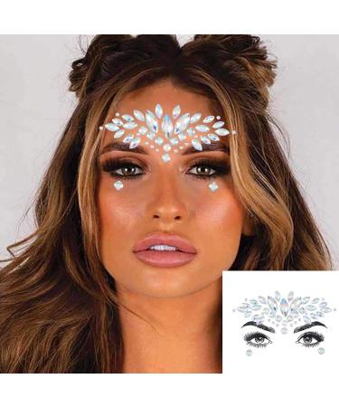 Bomine Mermaid Face Gems - Crystal Festival Rave Face Stickers | Temporary Tattoos for Women & Girls | 2 Sets - Buy Online on GoSupps.com
