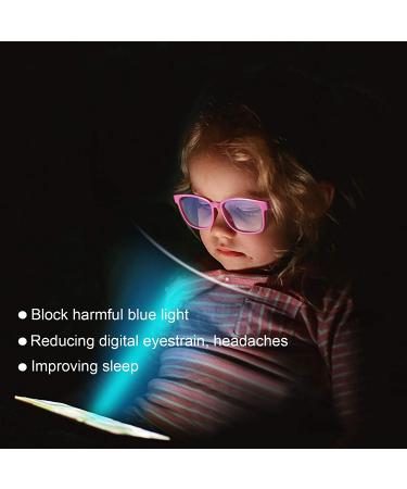 Gege Blue Light Glasses for Kids 2 Pack - UV Protection Eyestrain Glasses for Children Ages 3-10 - Ideal for Virtual Learning & Gaming - Black/Pink - Buy Online on GoSupps.com