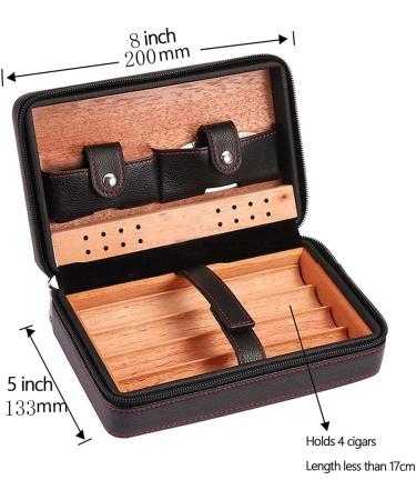 Cigar Case 4-Finger Portable Travel Leather Cigar Humidor with Cigar Cutter Cigar Box Father's Day Birthday Gift Cigar Accessories Black(Not including cigar) - Buy Online on GoSupps.com