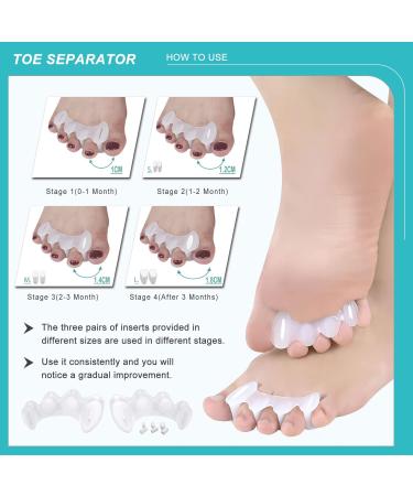 LOSKIA Toe Separators Bunion Corrector Set for Men and Women - Medium Size Toe Spacers & Straightener for Hammer Toes, Overlapping Toes, Bunions - Buy Online on GoSupps.com