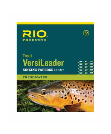 Rio Trout Versileader, Tapered Sinking Leaders, Freshwater Fly Line, 12lb Core Black / Black Loop 7ft / 7ips