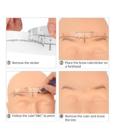 100pcs Disposable Brow Ruler - Transparent Microblading Stickers for Perfect Symmetrical Eyebrows | International Shipping - Buy Online on GoSupps.com