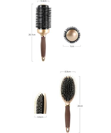ENERRGECKO Natural Bristle Hair Brush - Anti-Static Styling Tool for Curls & Straight Hair - Perfect for Scalp Massage - International Shipping Available - Buy Online on GoSupps.com