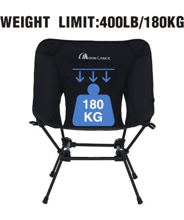 MOON LENCE Compact Camping Chair with Side Pockets - Portable & Lightweight Folding Chair for Hiking, Beach, and Fishing - Black - Buy Online on GoSupps.com