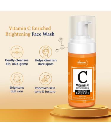 StBotanica Vitamin C Foaming Brightening Face Wash - Paraben & Sulfate Free 120ml | Shop Internationally - Buy Online on GoSupps.com