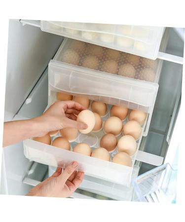 Serving Tray 2pcs Egg Storage Box Clear Container Countertop Egg Transparent Egg Holder re-usable White 26x34x17cm - Buy Online on GoSupps.com