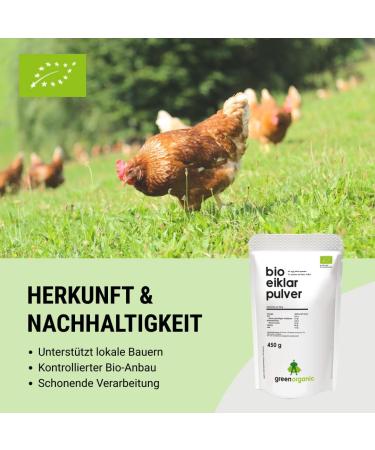 Organic Workout Organic egg white powder pure egg white protein from organic eggs for cooking baking and shakes pasteurized spray dried 450g GreenOrganic Eiklar 400 g - Buy Online on GoSupps.com