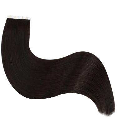 Ugeat Real Hair Tape Extensions 40 cm - Dark Brown #2 | 20 Pieces 50g Invisible Tape Extensions - Buy Online on GoSupps.com