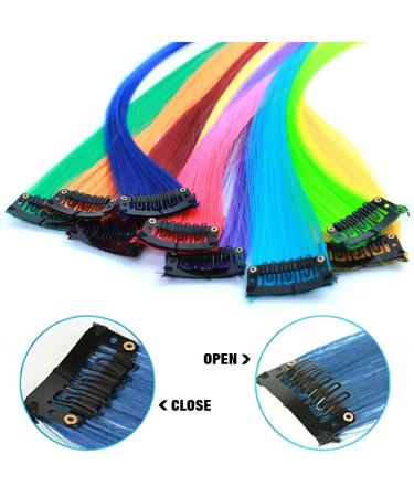 40Pcs 21-inch Colored Hair Extensions for Girls, Women, and Kids - Colorful Clips in 20 Shades - Buy Online on GoSupps.com