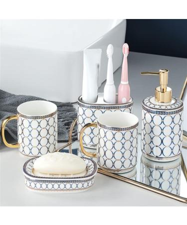 Couple Ceramic Toothbrush Cup Set - Stylish Mouthwash Cups for Bathroom | Perfect Gift for Commemoration Day - Buy Online on GoSupps.com