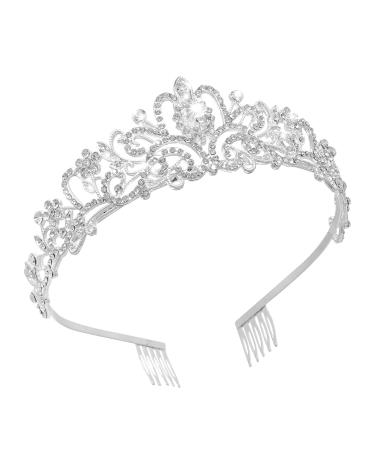 Tiaras and Crowns For Women Princess Crowns For Little Girls With Combs Silver Crystal Tiara Crowns For Women Bridal Wedding Prom Birthday Cosplay Halloween Costumes Hair Accessories mothers day gifts