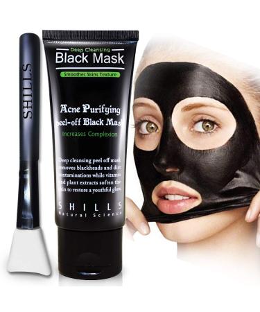 SHILLS Charcoal Black Mask  Blackhead Remover Mask  Charcoal Mask  Blackhead Peel Off Mask  and Brush Kit