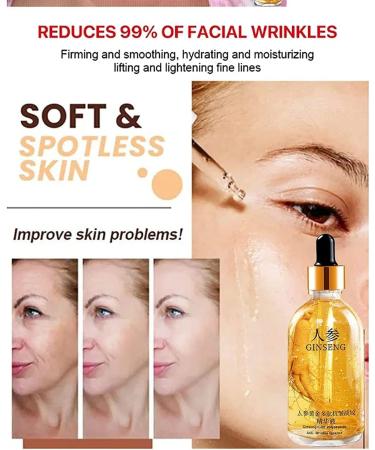 Qclowni Ginseng Polypeptide Anti Aging Essence Ginseng Gold Polypeptide AntiAging Essence for Tightening Sagging Skin Reduce Fine Lines 100 ml 2 pieces - Buy Online on GoSupps.com
