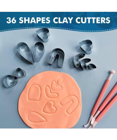 Keoker Polymer Clay Cutters Set - 36 Stainless Steel Shapes with 16 Circle Cutters and 60 Earrings Accessories for Jewelry Making - Buy Online on GoSupps.com