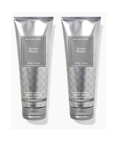 Bath and Body Works Gift Set of of 2 - 8 oz Body Cream - (Sweater Weather)