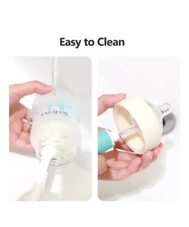 Yooforea Silicone Coated Glass Baby Bottle 0M+ with Slow Flow Nipple - Anti-Colic, Wide Neck Design - Shatter Protection, BPA BPS PVC Free - 3 Ounce Cream Bottle - Buy Online on GoSupps.com
