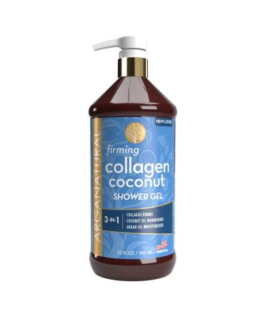 Arganatural Firming Collagen Coconut Shower Gel  Moisturizing Body Wash with Argan Oil (32 Ounces/960 Milliliters)