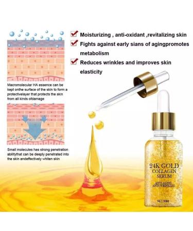 COVERCOCO Gold 24k Face Serum - Hyaluronic Acid Collagen & Peptides Ampoule | 30ML | Premium Anti-Aging Skincare - Buy Online on GoSupps.com