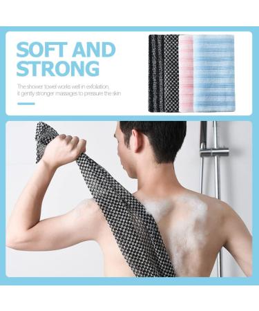 FRCOLOR 4pcs Long Bath Towels - Exfoliating Back Scrubber & Loofah Strap for Body Cleaning | Ideal for Daily Use & Fitness - Buy Online on GoSupps.com