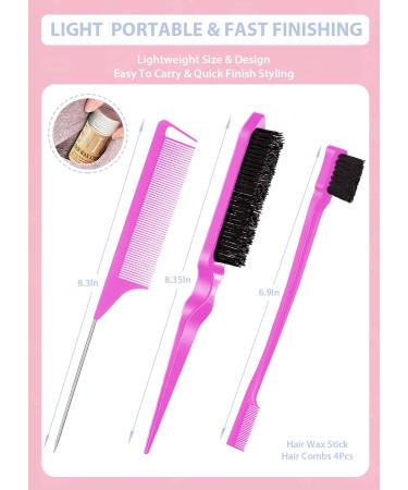 Hair Grooming Kit: Ultimate Wax Stick Slick Back Brush & Comb Set for Frizz Control & Flyaway Taming - Shop Internationally - Buy Online on GoSupps.com