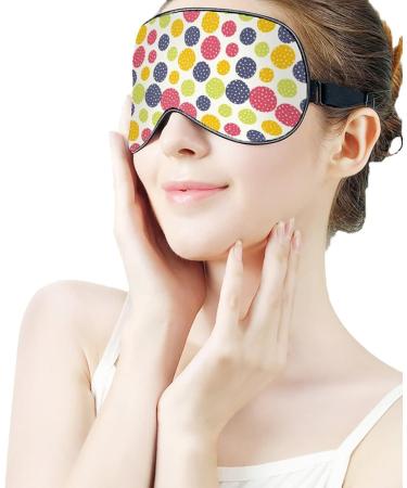 Colorful Dots Sleep Mask for Women | Adjustable Eye Shades with Elastic Strap - Perfect for Restful Sleep - Buy Online on GoSupps.com