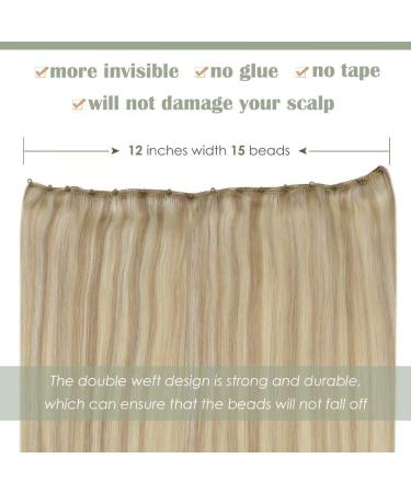 Buy LaaVoo Micro Weft Extensions | Real Hair Blonde Highlight EZE Weft | 12 Width 50g Ash Blonde #18/613 - International Shipping Available - Buy Online on GoSupps.com