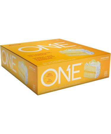 One Brands One Bar Lemon Cake | 12 Bars (2.12 oz Each) | Protein Snack High in Fiber - Buy Online on GoSupps.com